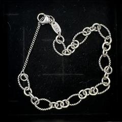 James Avery Oval Twist Charm Bracelet Sterling Silver